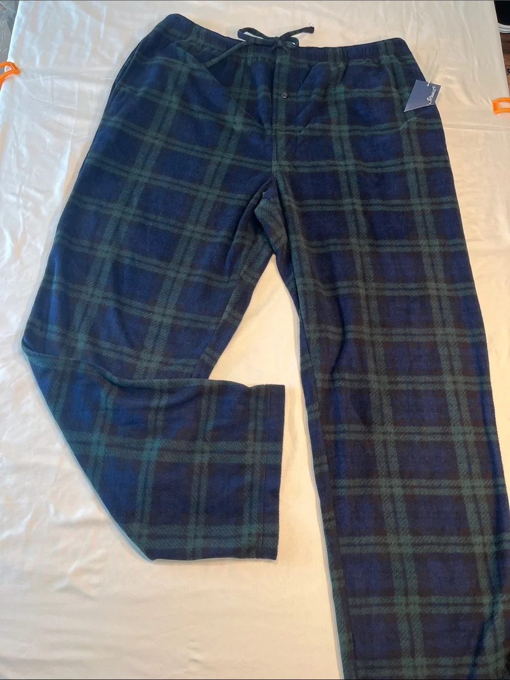 Meeting Street Fleece Pajama Pants Men’s L NWT Blue Green Plaid Lounge Sleepwear